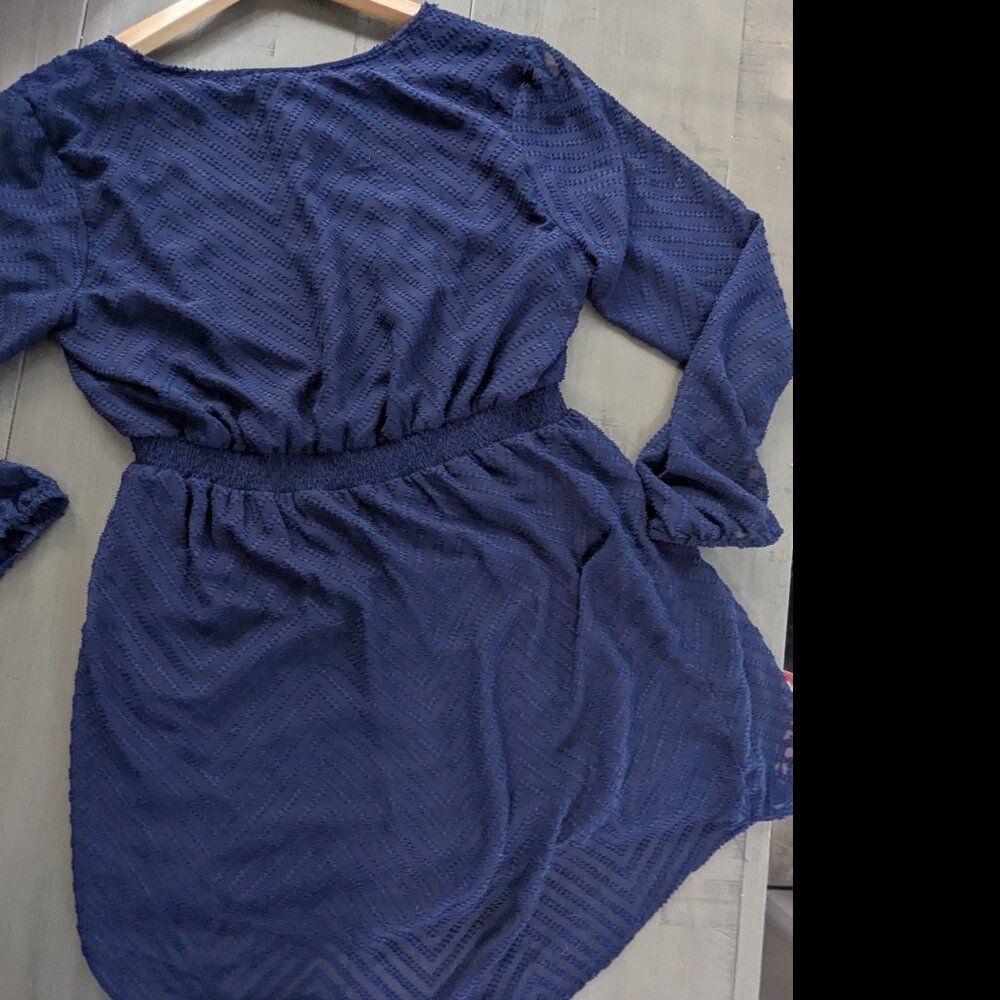 Daniel Rainn 3/4 Sleeve Textured Herringbone Dress